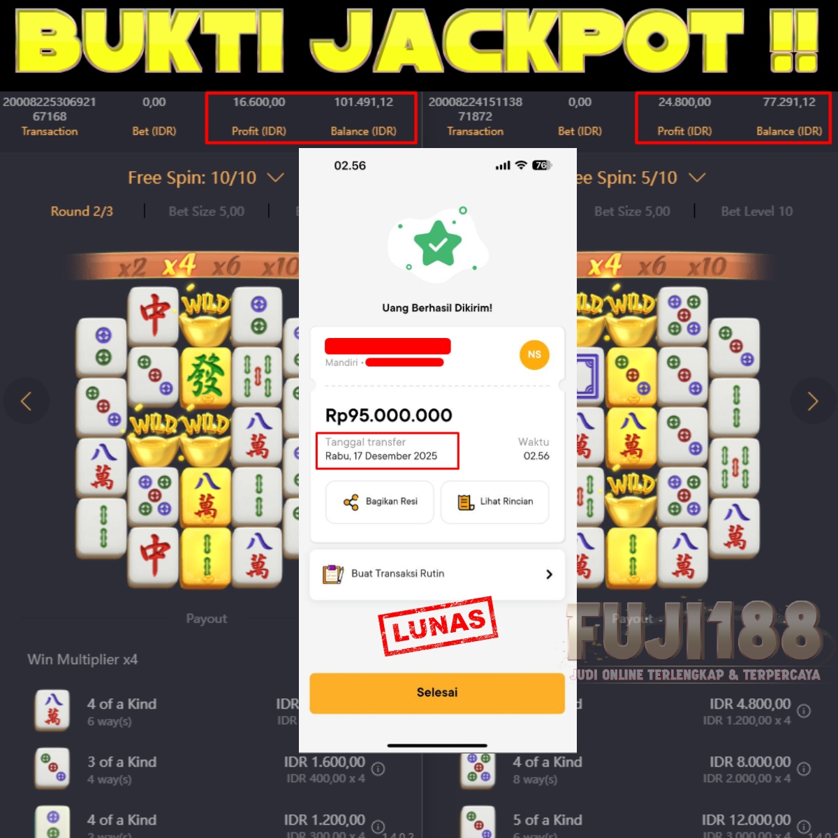 Bukti Kemenangan MAHJONG WAYS 2 – PG SOFT