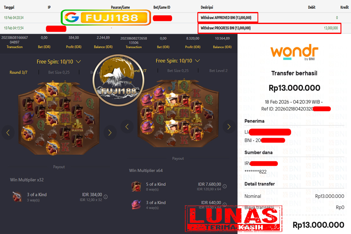 Bukti Kemenangan WILD BOUNTY